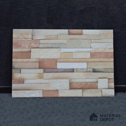 TL 00112 A Creamy Brown 18 x 12 inch Matte Finish Ceramic High Depth Elevation Wall Tile - 8 mm