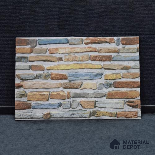 TL 00121 Brown & Grey 18 x 12 inch Matte Finish Ceramic High Depth Elevation Wall Tile - 8 mm