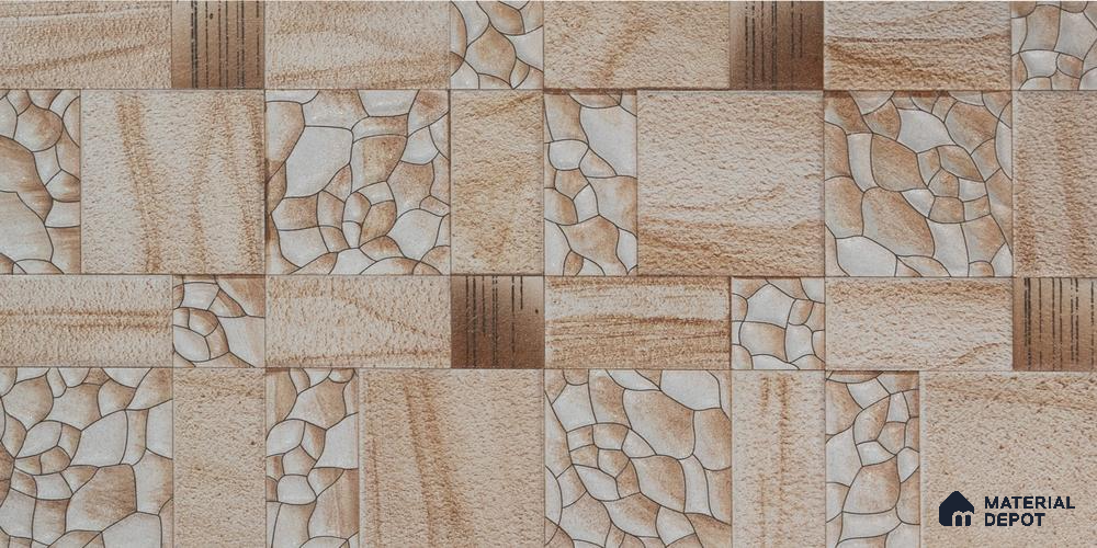 TL 00129 Cashew Beige 2 ft x 1 ft Matte Finish Ceramic High Depth Elevation Wall Tile - 9 mm