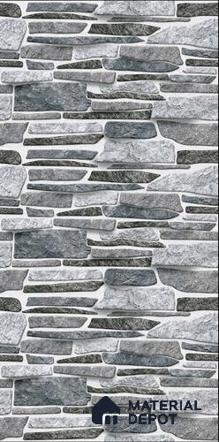 TL 00115 Foggy Grey 18 x 12 inch Matte Finish Ceramic High Depth Elevation Wall Tile - 8 mm