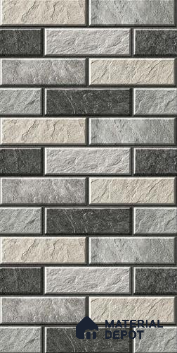 TL 00122 A Lead Grey 18 x 12 inch Matte Finish Ceramic High Depth Elevation Wall Tile - 8 mm
