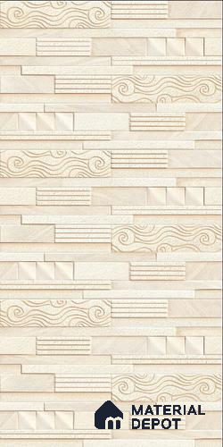 TL 00120 C Butterscotch Cream 18 x 12 inch Matte Finish Ceramic High Depth Elevation Wall Tile - 8 mm
