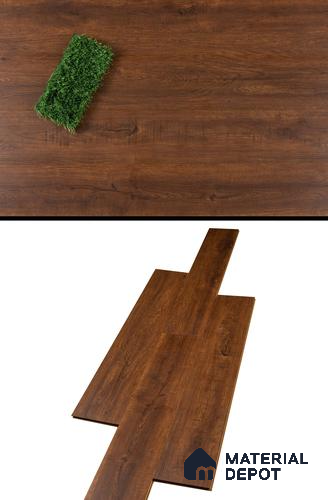 A close-up of a HDF Laminate Wood Floor Crystal Finish Heirloom LF 00271 | 4 ft x 7.8 inch x 12 mm | AC4 Grade | Arc Click With Wax Coating | Paper Joint Groove | Suitable for Flooring, Living Room, Bedroom available at Material Depot in Bangalore
