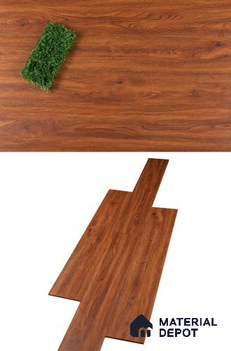 A close-up of a HDF Laminate Wood Floor Crystal Finish Heirloom LF 00269 | 4 ft x 7.8 inch x 12 mm | AC4 Grade | Arc Click With Wax Coating | Paper Joint Groove | Suitable for Flooring, Living Room, Bedroom available at Material Depot in Bangalore
