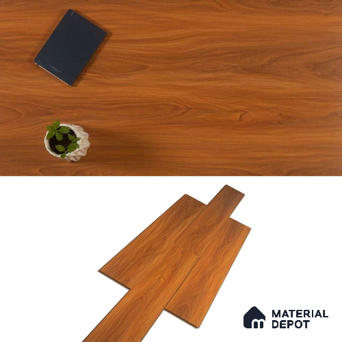 A close-up of a HDF Laminate Wood Floor Crystal Finish Aristo Premium LF 00251 | 4 ft x 7.7 inch x 8 mm | AC4 Grade | Wax Coated Lock | Original Unilin Locking | Suitable for Flooring, Living Room, Bedroom available at Material Depot in Bangalore