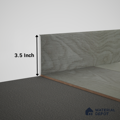 WPC Skirting Meriline PM 00538 AM | 8 ft x 3.5 inch - 15 mm | Compatibe for SPC Flooring SP 00075 B