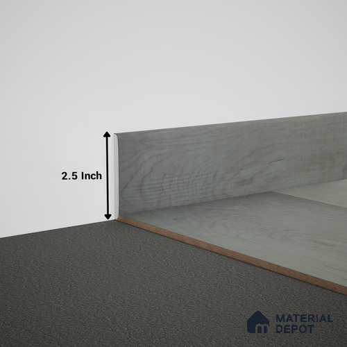 WPC Skirting Meriline PM 00539 AK | 8 ft x 2.5 inch - 15 mm | Compatibe for SPC Flooring SP 00075 C