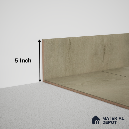 MDF Skirting Meriline PM 00543 F | 8 ft x 5 inch - 12 mm | Compatibe for SPC Flooring SP 00075 G