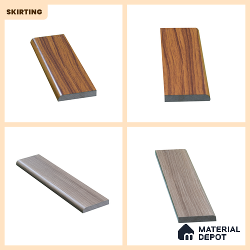 WPC Skirting TF 00383 C |  8 ft x 5 inch  - 12 mm | Compatible for SPC Floor SP 00118