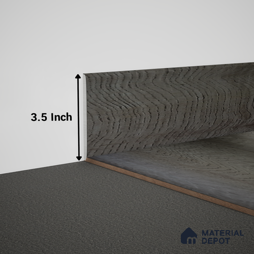 WPC Skirting Meriline PM 00547 AM | 8 ft x 3.5 inch - 15 mm | Compatibe for SPC Flooring SP 00076 D