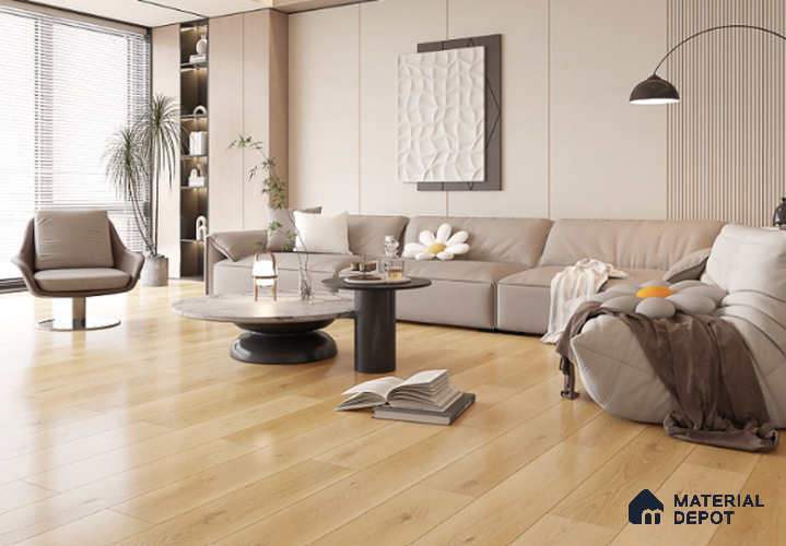 Laminate Wood Floor AC5 Grade LF 00355 C Versailles Charm Oak 48 x 7 inch (1216x197 mm) - 8 mm | 0.5 mm V Groove | Real Wood Touch Surface | Uniclic Installation