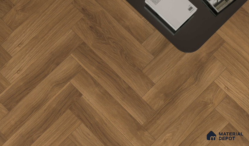 Laminate Wood Floor AC5 Grade LF 00363 E Citadel Brown 24 x 4 inch (600x100 mm) - 8 mm | 0.5 mm V Groove | Real Wood Touch Surface | Uniclic Installation