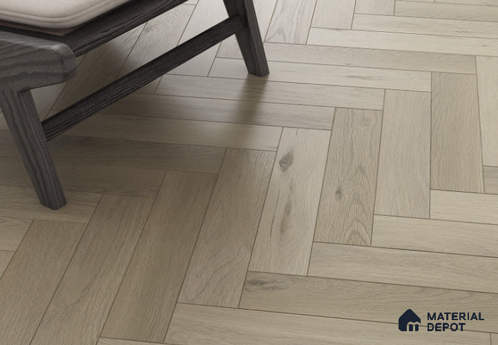 Laminate Wood Floor AC5 Grade LF 00358 G Baltic Elegance Herringbone 19 x 4 inch (470x95 mm) - 8.3 mm | 0.5 mm V Groove | Real Wood Touch Surface | Uniclic Installation
