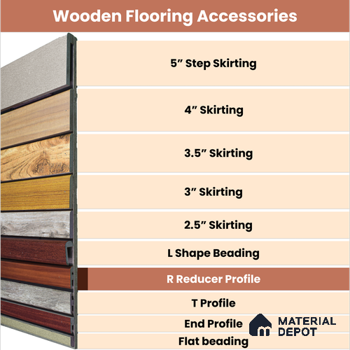 MDF Reducer R Profile Elevate TF 00226 J | 8 ft x 18 mm x 12 mm | Compatible for Laminate Wood Floor LF 00325 C