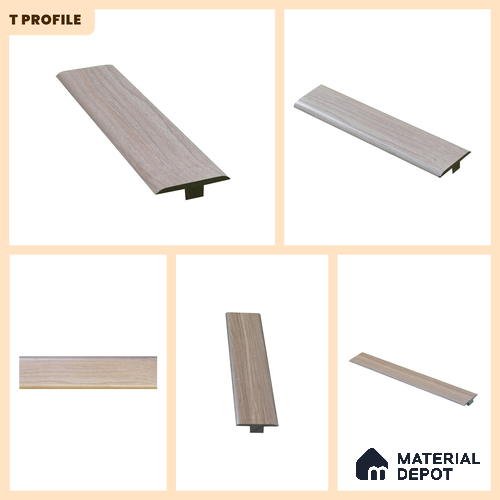 MDF T Profile Solid Hardwood TF 00428 P | 8 ft x 23 mm x 12 mm | Compatible for Laminate Wood Floor SF 00003