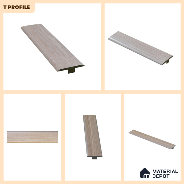 MDF T Profile TF 00430 O | 8 ft x 18 mm x 12 mm | Compatible for Laminate Wood Floor EF 00065 D