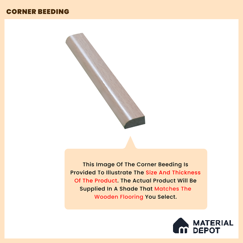 MDF Corner Beading Profile  TF 00452 | 8 ft x 12 mm x 12 mm | Compatible for Laminate Wood Floor SP 00080