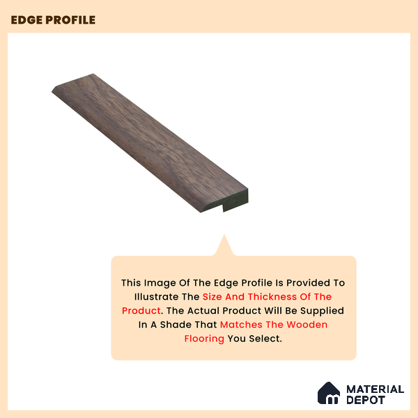 MDF Edge Profile TF 00430 S | 8 ft x 16 mm x 12 mm | Compatible for Laminate Wood Floor EF 00065 D