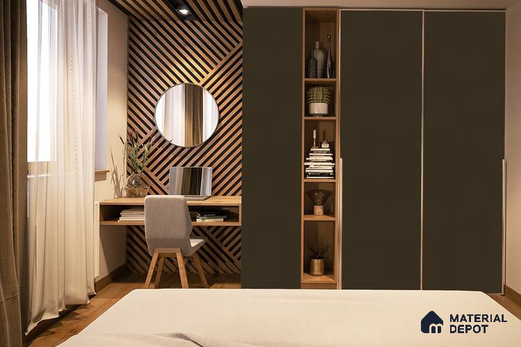 Brown Solid Colors Look 3651 NGL 8 ft x 4 ft High Gloss Finish Decorative Laminate - 1 mm | Suitable for Living Room, Kitchen, Office