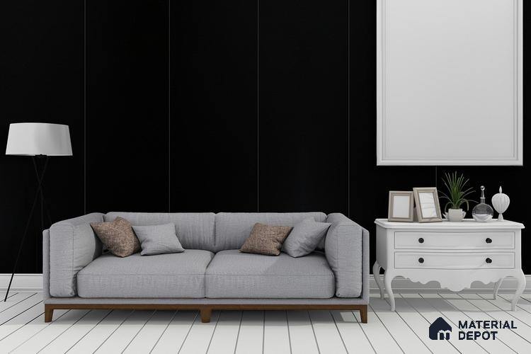 Black Solid Colors Look 3646 SUD 8 ft x 4 ft Suede Finish Decorative Laminate - 1 mm | Suitable for Living Room, Kitchen, Office