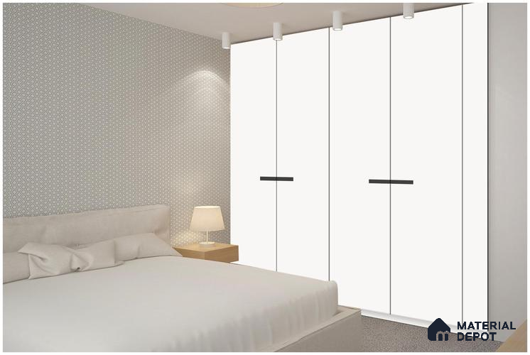 White Solid Colors Look 93504 NGL 8 ft x 4 ft High Gloss Finish Decorative Laminate - 1 mm | Suitable for Living Room, Kitchen, Office