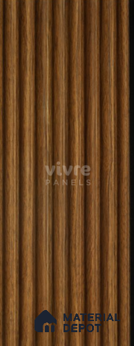 Brown Wooden Louver 2001 Nogal 8 ft x 4.9 inch Charcoal Panel - 12 mm | Suitable for Feature Wall, TV Unit & Living Room | Width is Subjected to 5% Variation