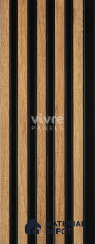 Brown Wooden Louver 2004 Quercus 8 ft x 4.9 inch Charcoal Panel - 12 mm | Suitable for Feature Wall, TV Unit & Living Room | Width is Subjected to 5% Variation