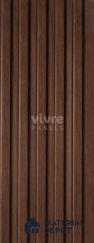 Brown Wooden Louver 2006 Noce Italiano 8 ft x 4.9 inch Charcoal Panel - 12 mm | Suitable for Feature Wall, TV Unit & Living Room | Width is Subjected to 5% Variation