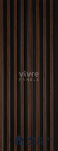 Brown Wooden Louver 2007 Noce Italiano 8 ft x 4.9 inch Charcoal Panel - 12 mm | Suitable for Feature Wall, TV Unit & Living Room | Width is Subjected to 5% Variation
