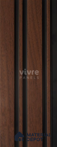 Brown Wooden Louver 2008 Noce Italiano 8 ft x 4.9 inch Charcoal Panel - 12 mm | Suitable for Feature Wall, TV Unit & Living Room | Width is Subjected to 5% Variation