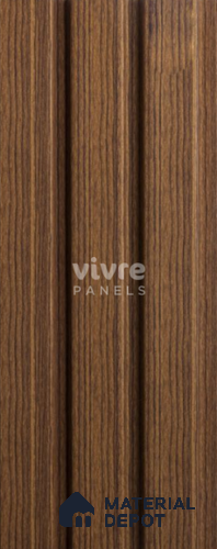 Brown Wooden Louver 2009 Zingana 8 ft x 4.9 inch Charcoal Panel - 12 mm | Suitable for Feature Wall, TV Unit & Living Room | Width is Subjected to 5% Variation