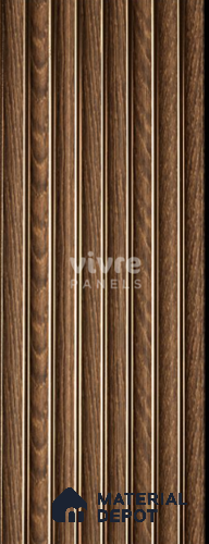 Brown Wooden Louver 2010 Rey de Madera 8 ft x 4.9 inch Charcoal Panel - 12 mm | Suitable for Feature Wall, TV Unit & Living Room | Width is Subjected to 5% Variation