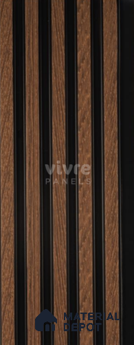 Brown Wooden Louver 2011 Rey de Madera 8 ft x 4.9 inch Charcoal Panel - 12 mm | Suitable for Feature Wall, TV Unit & Living Room | Width is Subjected to 5% Variation