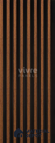 Brown Wooden Louver 2015 Zingana 8 ft x 4.9 inch Charcoal Panel - 12 mm | Suitable for Feature Wall, TV Unit & Living Room | Width is Subjected to 5% Variation