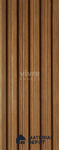 Brown Wooden Louver 2016 Zingana 8 ft x 4.9 inch Charcoal Panel - 12 mm | Suitable for Feature Wall, TV Unit & Living Room | Width is Subjected to 5% Variation