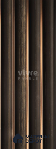 Brown Wooden Louver 2017 Oxidar 8 ft x 4.9 inch Charcoal Panel - 12 mm | Suitable for Feature Wall, TV Unit & Living Room | Width is Subjected to 5% Variation