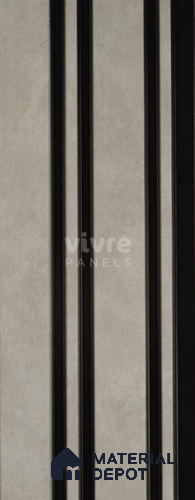 Grey Stone Louver 2022 El Limo 8 ft x 4.9 inch Charcoal Panel - 12 mm | Suitable for Feature Wall, TV Unit & Living Room | Width is Subjected to 5% Variation