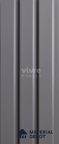Grey Plain Colour Louver 2028 Color Series 8 ft x 4.9 inch Charcoal Panel - 12 mm | Suitable for Feature Wall, TV Unit & Living Room | Width is Subjected to 5% Variation