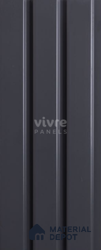Black Plain Colour Louver 2030 Color Series 8 ft x 4.9 inch Charcoal Panel - 12 mm | Suitable for Feature Wall, TV Unit & Living Room | Width is Subjected to 5% Variation
