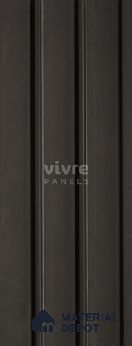 Black Plain Colour Louver 2032 Color Series 8 ft x 4.9 inch Charcoal Panel - 12 mm | Suitable for Feature Wall, TV Unit & Living Room | Width is Subjected to 5% Variation