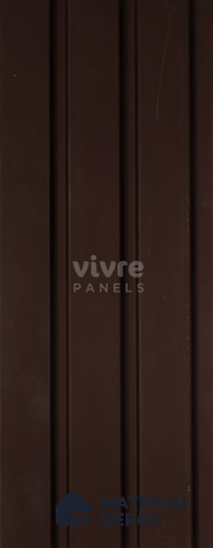 Brown Plain Colour Louver 2033 Color Series 8 ft x 4.9 inch Charcoal Panel - 12 mm | Suitable for Feature Wall, TV Unit & Living Room | Width is Subjected to 5% Variation