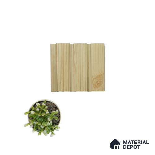 Cream Wooden Louver PN 00109 (VL 40) 8 ft x 5 inch Charcoal Panel - 12 mm | Suitable for Feature Wall, TV Unit & Living Room | Width is Subjected to 5% Variation