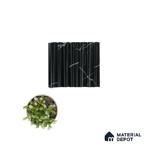 Black Marble Louver PN 00120 (VL 51) 8 ft x 5 inch Charcoal Panel - 12 mm | Suitable for Feature Wall, TV Unit & Living Room | Width is Subjected to 5% Variation