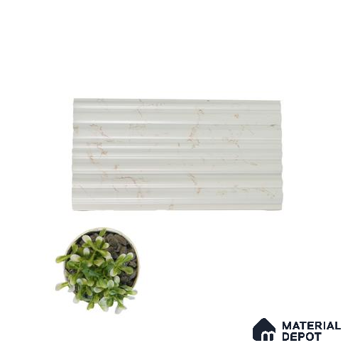 White Marble Louver PN 00121 (VL 52) 8 ft x 5 inch Charcoal Panel - 12 mm | Suitable for Feature Wall, TV Unit & Living Room | Width is Subjected to 5% Variation