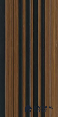 Brown Plain Colour Louver PN 00122 (VL 53) 8 ft x 5 inch Charcoal Panel - 12 mm | Suitable for Feature Wall, TV Unit & Living Room | Width is Subjected to 5% Variation
