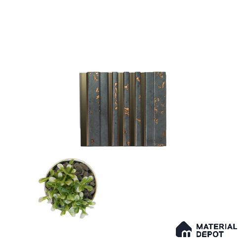 Grey Luxury Louver PN 00125 (VL 56) 8 ft x 5 inch Charcoal Panel - 12 mm | Suitable for Feature Wall, TV Unit & Living Room | Width is Subjected to 5% Variation