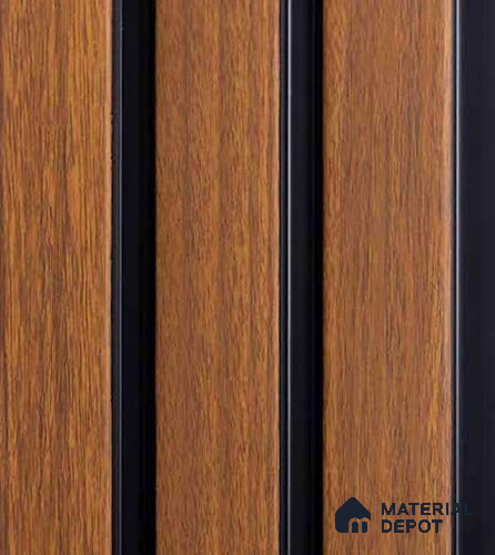Brown Wooden Louver VL 01 WO (VL 01) 8 ft x 4.9 inch Charcoal Panel - 12 mm | Suitable for Feature Wall, TV Unit & Living Room | Width is Subjected to 5% Variation