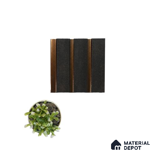 Dark Brown Leather Louver VL 06 LE (VL 06) 8 ft x 4.9 inch Charcoal Panel - 12 mm | Suitable for Feature Wall, TV Unit & Living Room | Width is Subjected to 5% Variation
