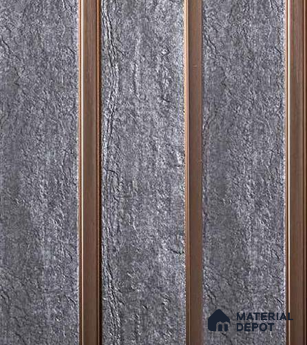 Matt Black Stone Louver VL 12 TE (VL 12) 8 ft x 4.9 inch Charcoal Panel - 12 mm | Suitable for Feature Wall, TV Unit & Living Room | Width is Subjected to 5% Variation