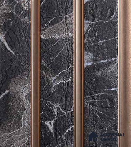 Black Marble Louver VL 16 TE (VL 16) 8 ft x 4.9 inch Charcoal Panel - 12 mm | Suitable for Feature Wall, TV Unit & Living Room | Width is Subjected to 5% Variation